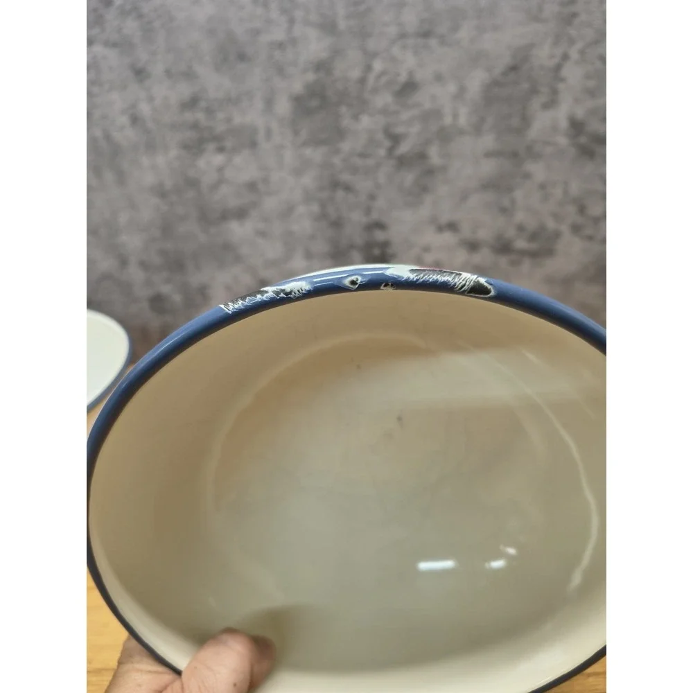Lenox Poppies Enamel Nesting Mixing Bowls Nesting Set of 3 Vintage SEE PICS